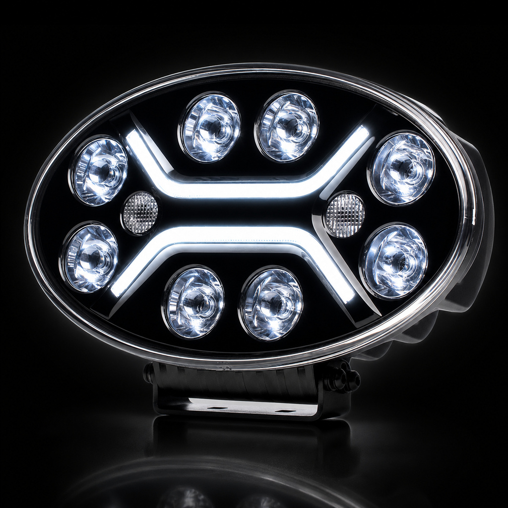 Phare LED Ovale Longue Portée 12 LEDs - Signature X