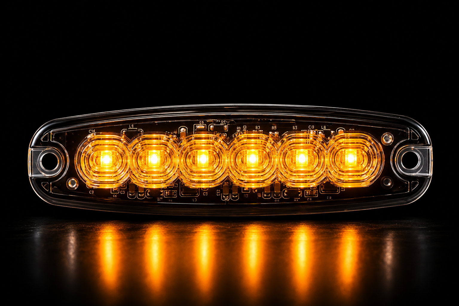 Feu de Gabarit LED Ambre Ultra-Plat 6 LEDs - Camion