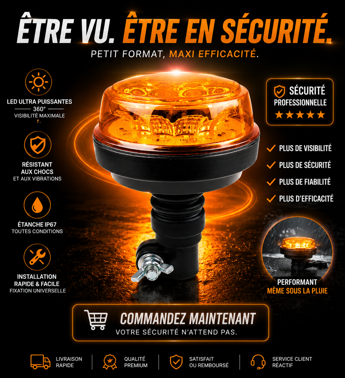 Gyrophare LED pour Camion et Véhicule Lourd