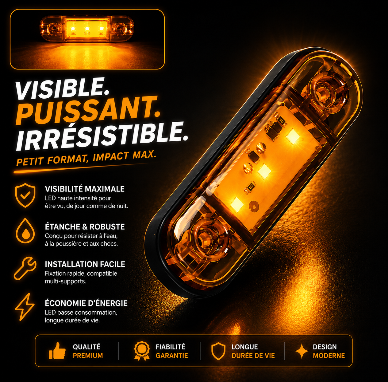 Feu de gabarit LED ambre – AGM Vision