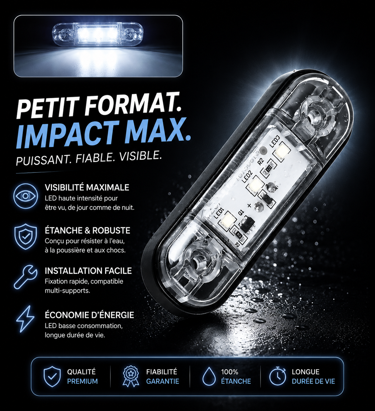 Feu de gabarit LED blanc – AGM Vision