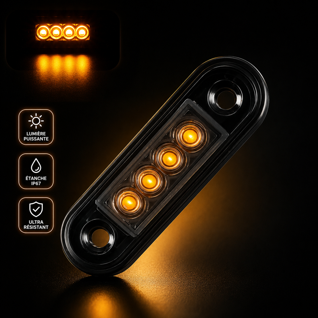Feu de gabarit LED ambre 4 LEDs – IP68