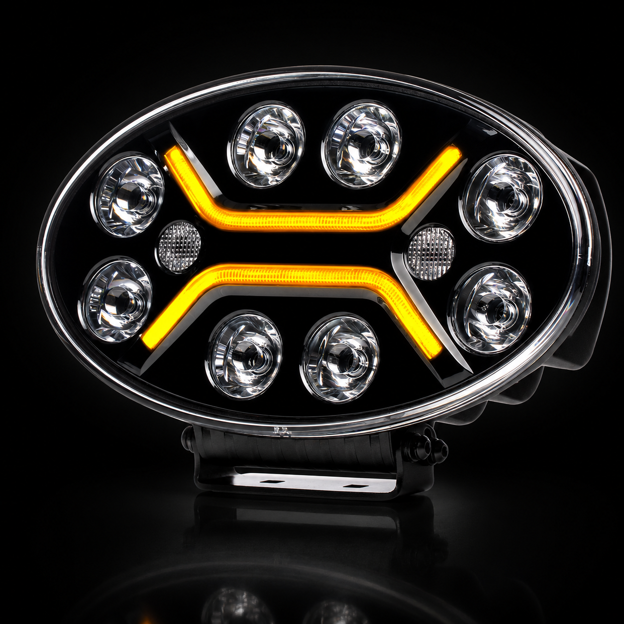 Phare LED Ovale Longue Portée 12 LEDs - Signature X