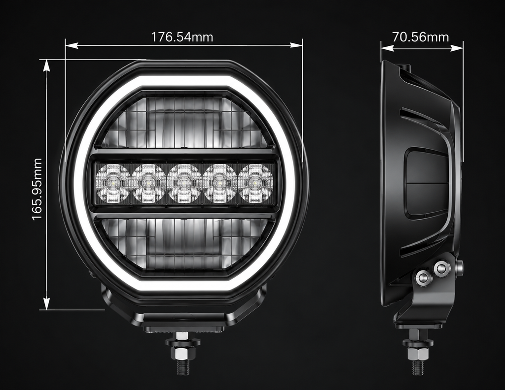 Phare LED Ovale Longue Portée 12 LEDs - Signature X
