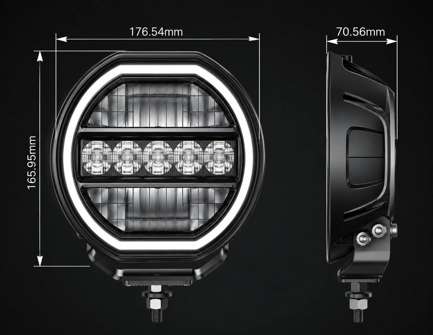 Phare LED Ovale Longue Portée 12 LEDs - Signature X