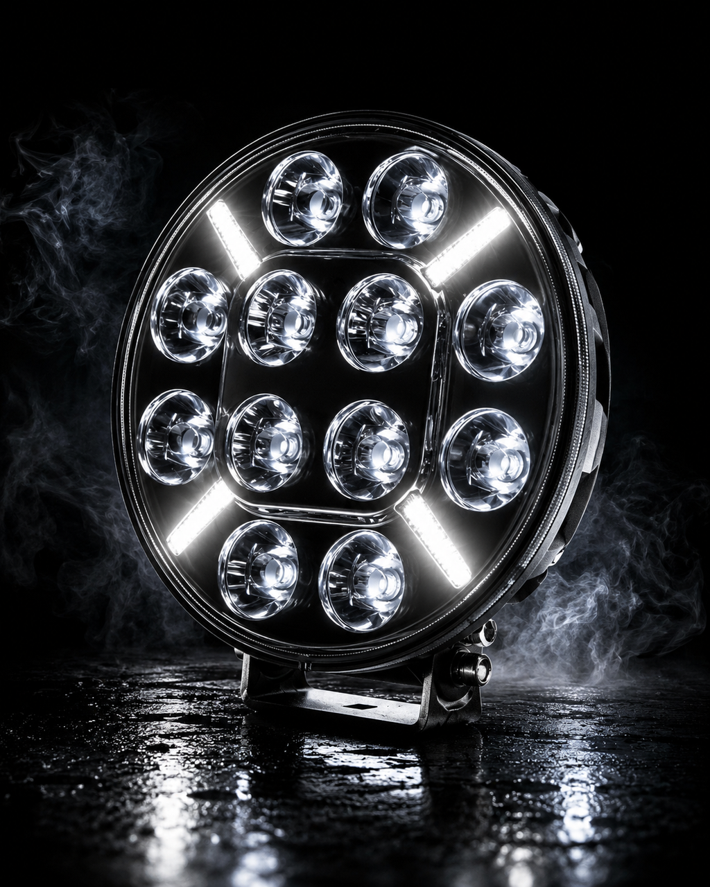 Phare LED Rond Longue Portée 12 LEDs - Signature X Ambre