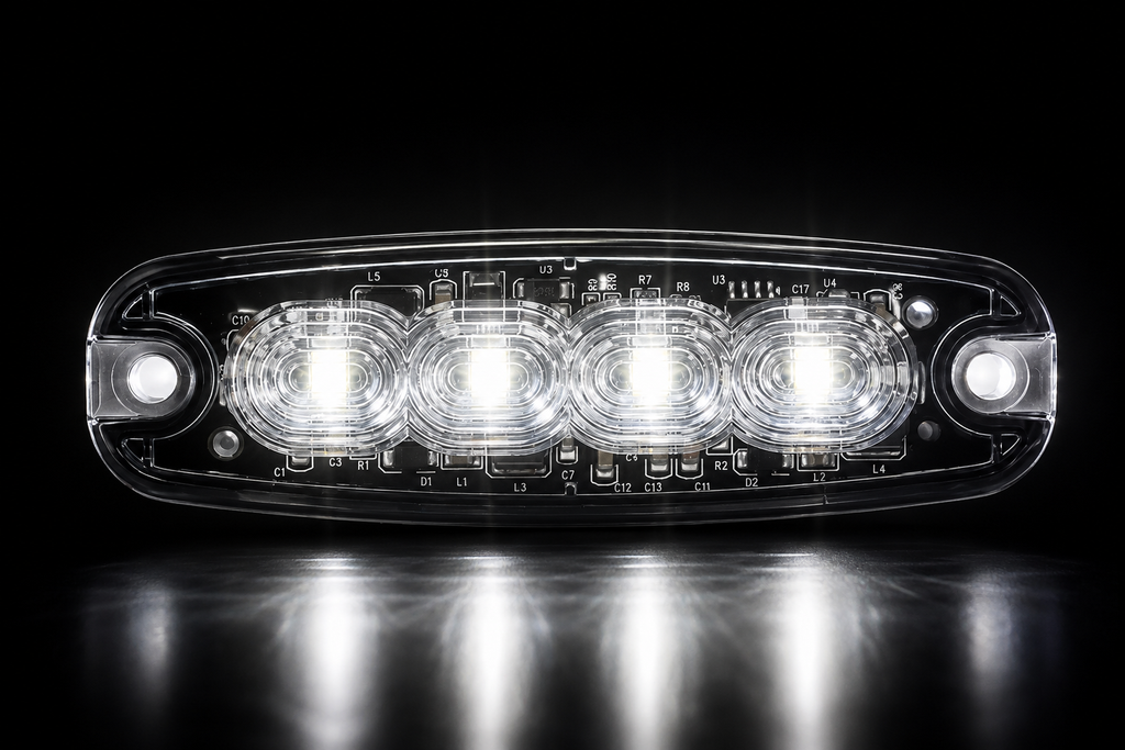 Feu de Gabarit LED Ambre Ultra-Plat 4 LEDs 9.8 cm- Camion