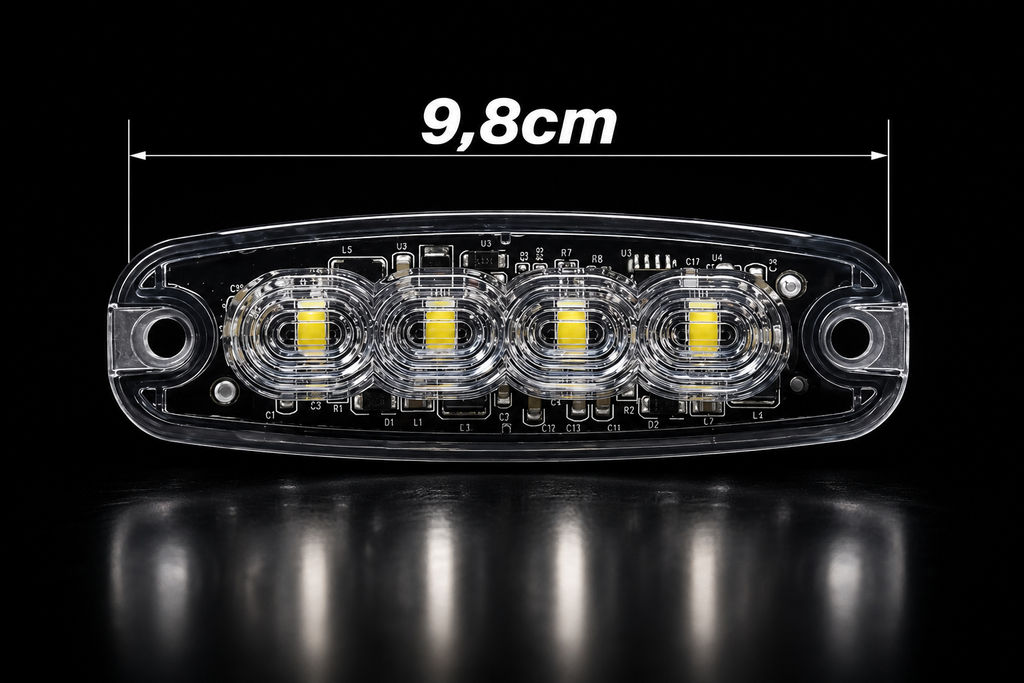 Feu de Gabarit LED Ambre Ultra-Plat 4 LEDs 9.8 cm- Camion