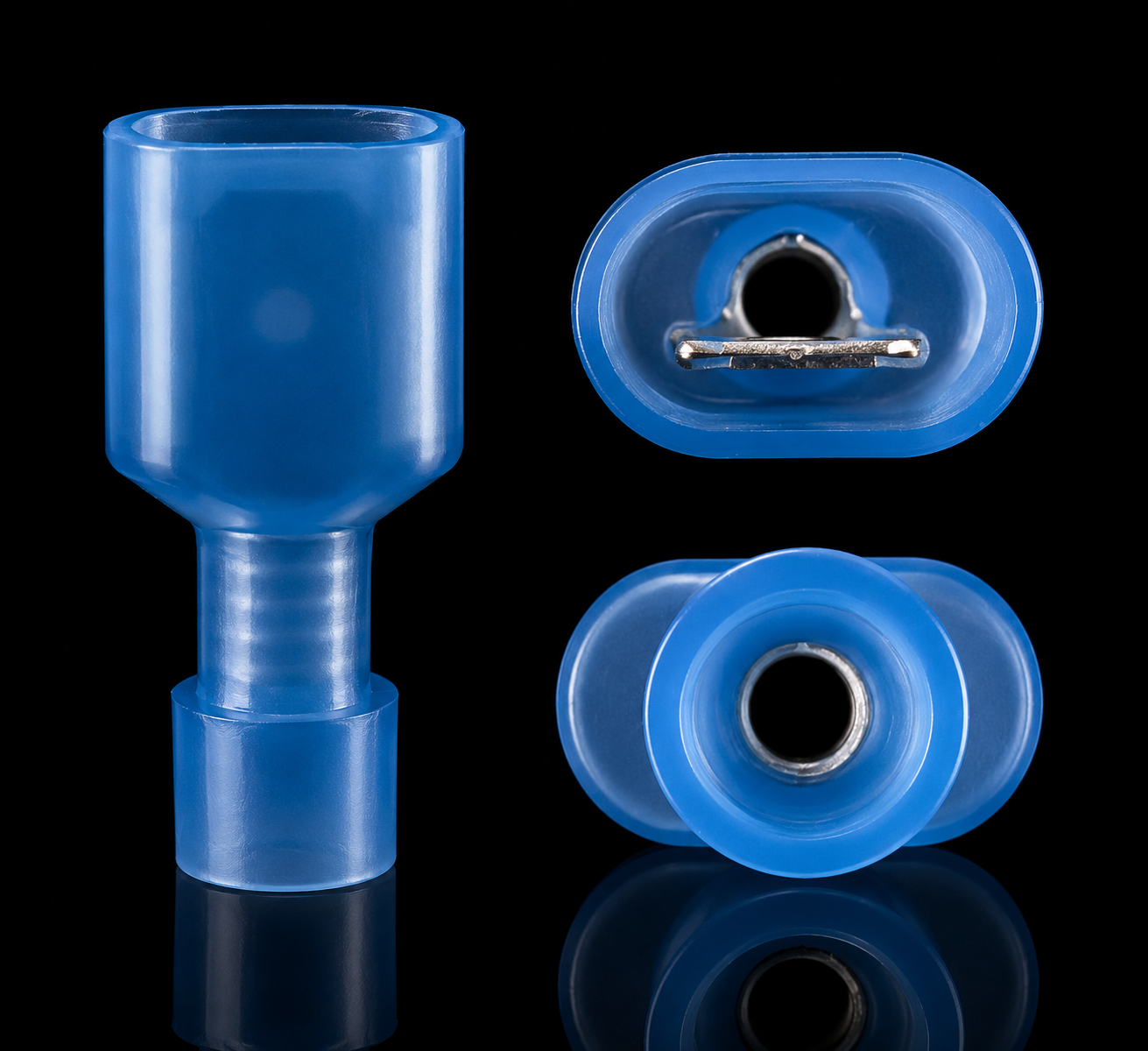 Connecteur Faston Mâle Isolé Bleu — 1,5 à 2,5mm²
