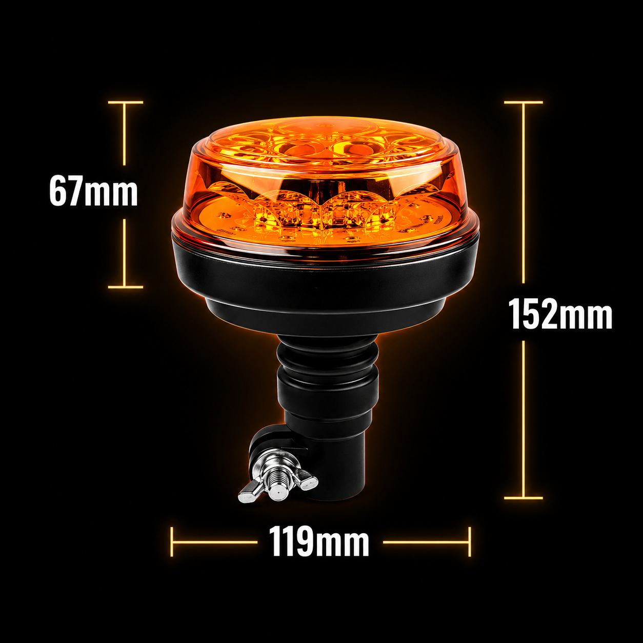 Gyrophare LED Orange Magnétique 12W
