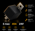Relais 5 Pins 40A 24V — Haute Fiabilité, Compatibilité Universelle