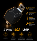 Relais 4 Pins 40A 24V — Haute Fiabilité, Branchement Simple