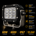 Feu de travail LED 60W 6000 lumens IP67 compatible 12-24V