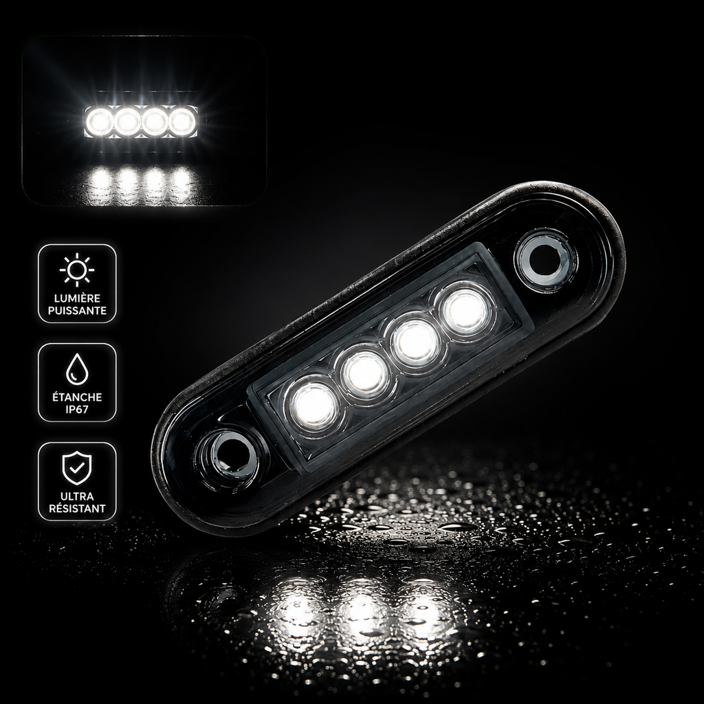 Feu de gabarit LED blanc 4 LEDs IP67