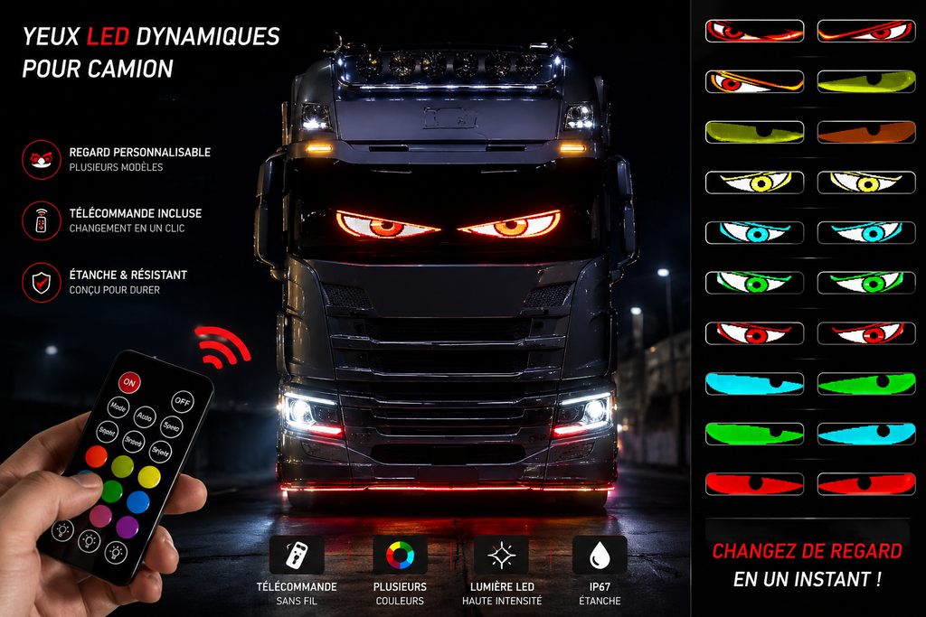 Sticker Yeux LED pour Camion – Effet Lumineux